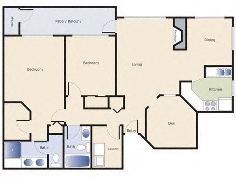 Keelers Corner Apartments Birch D Floor Plan Keelers Corner Apartments Birch D Floor Plan